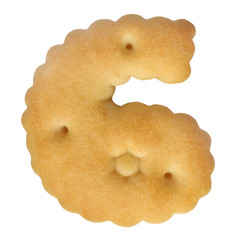 cracker in shape numeral on white background