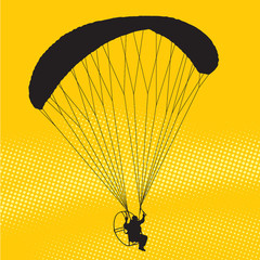 Parachutist flight - obrazy, fototapety, plakaty