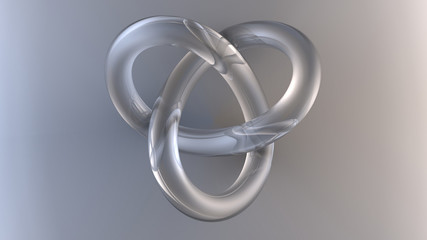 Computer rendering of a glass torus knot