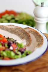 Cold Roast Stuffed Turkey with Salad