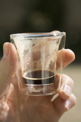 Verre de café vide