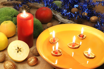 Christmas walnut boats