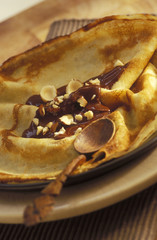 crêpe au chocolat et noisettes