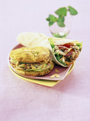 Sandwich libanais et nâan de Pondichéry 