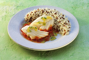 Cabillaud sauce tomate et riz