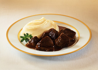 Boeuf bourguignon et purée de pomme de terre