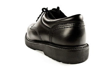 Black leather shoe.