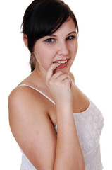 Naklejka premium Young girl standing.