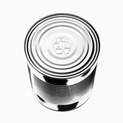 Symbole recyclage sur boîte de conserve