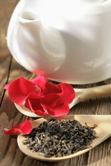 Thé en vrac à la rose