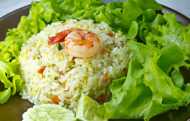 The fried rice and shrimp