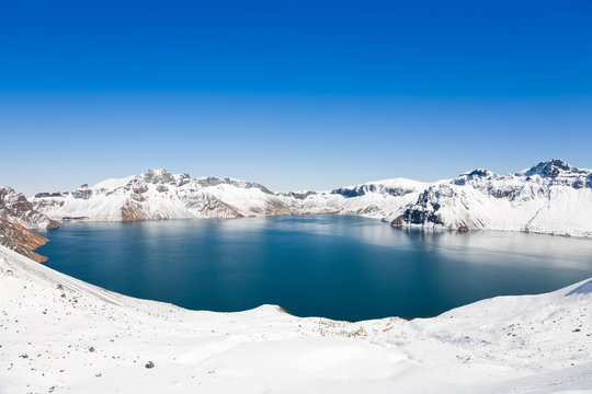 crater Lake, on the top of Changbai Mountain, China.