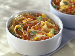 Lasagnelles aux deux tomates et aux anchois