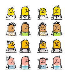 cartoon emoticons - angry people