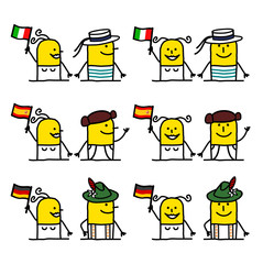 cartoon emoticons - european people