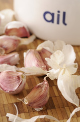 Gousses et pot à ail