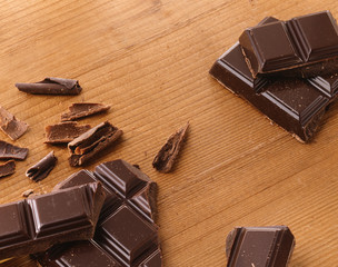 Morceaux de chocolat noir