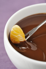 Crème dessert au chocolat et clémentine