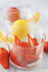 Sorbets fraise et orange