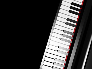 piano keyboard on black background