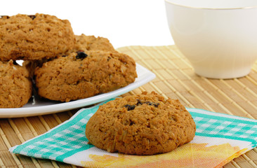 Oatmeal Cookies And Cup Of Tea