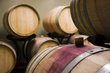 cap on the wine barrels