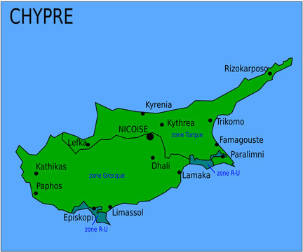 Carte des Villes Principales de Chypre