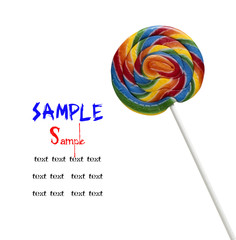 Colourful lollipop isolated on the white background .
