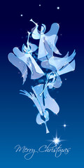 Christmas Angels on a blue background