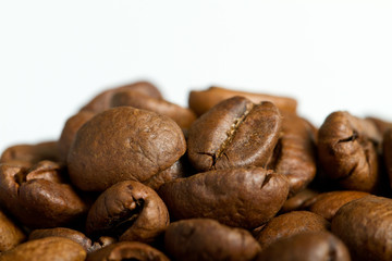 Coffebeans on white background