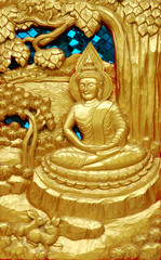 Fototapeta premium Carving history of the Buddha