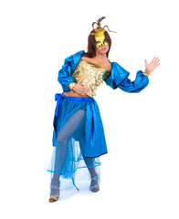 Beautiful carnival dancer in mask