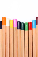 Obraz premium Colour pencils isolated on white background close up