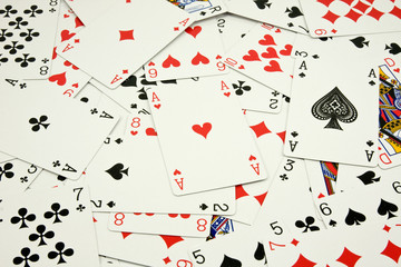 risk and gamble . playing cards abstract background