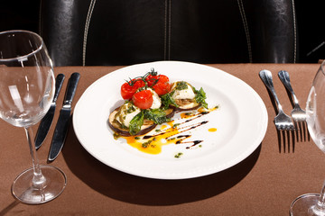 grilled vegetables with mozzarella