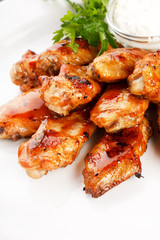 Chicken wings with sauce
