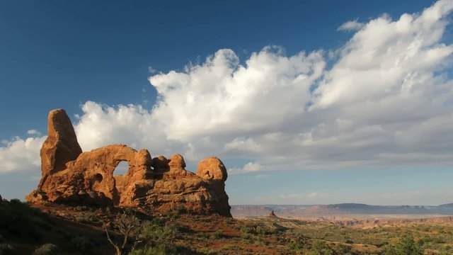 Time lapse clouds over Arches National Park
