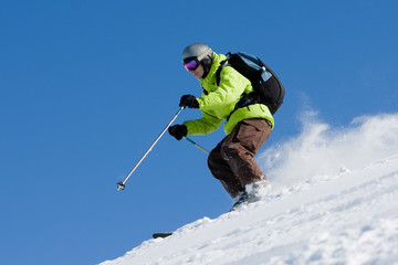 Fototapeta na wymiar Off-piste skiing (Freeride)