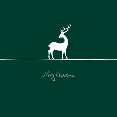 Xmas Card " Merry Christmas" Standing Reindeer