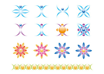 Fototapeta na wymiar Abstract Flower Graphic Vector Icons 1