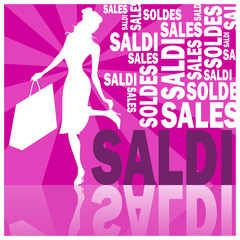 Saldi, words and woman (violet)