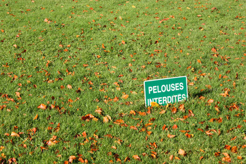 Pelouse interdite