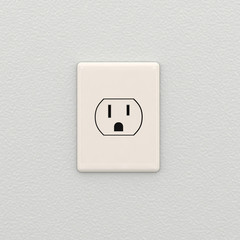 Electrical outlet over white wall