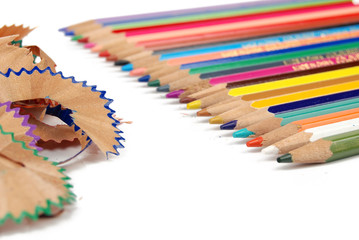 Color pencil and shavings