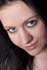 Obraz premium Portrait of a young brunette close-up