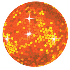 Bright red disco ball illustration