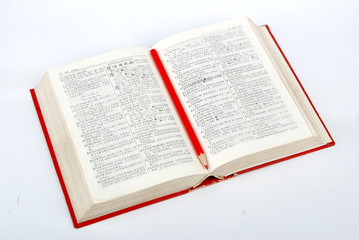 Obraz premium Color pencil and dictionary