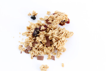Granola on White Background