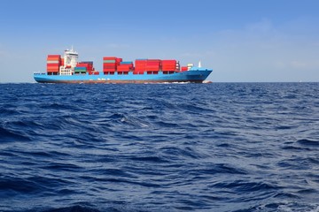 sea cargo merchant ship sailing blue ocean