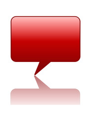 Red Speech Bubble Icon (vector blank template internet button)